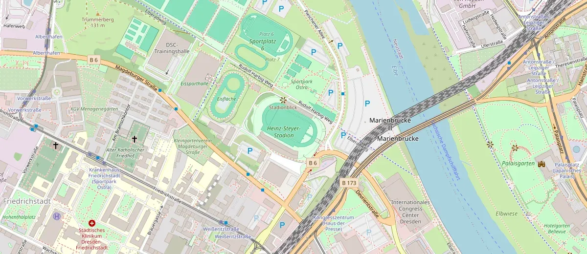 Lage von Heinz-Steyer-Stadion auf der Karte