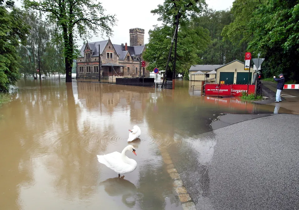 Fährhaus Kleinzschachwitz beim Hochwasser am 04.06.2013