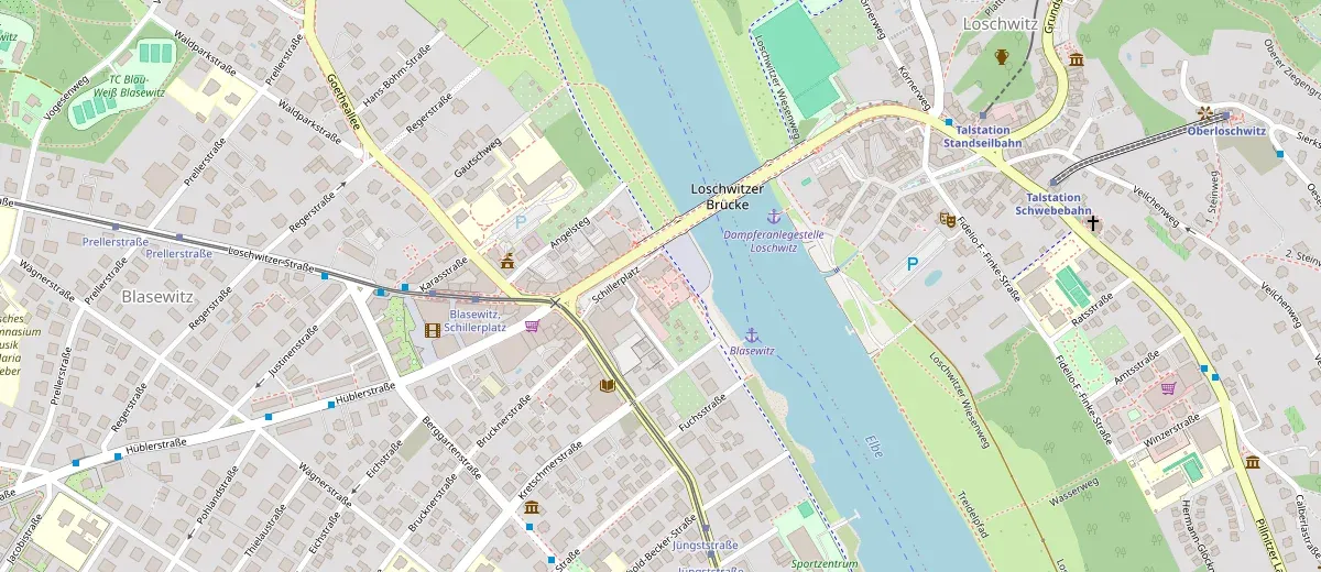 Lage von Schillergarten am Blauen Wunder auf der Karte